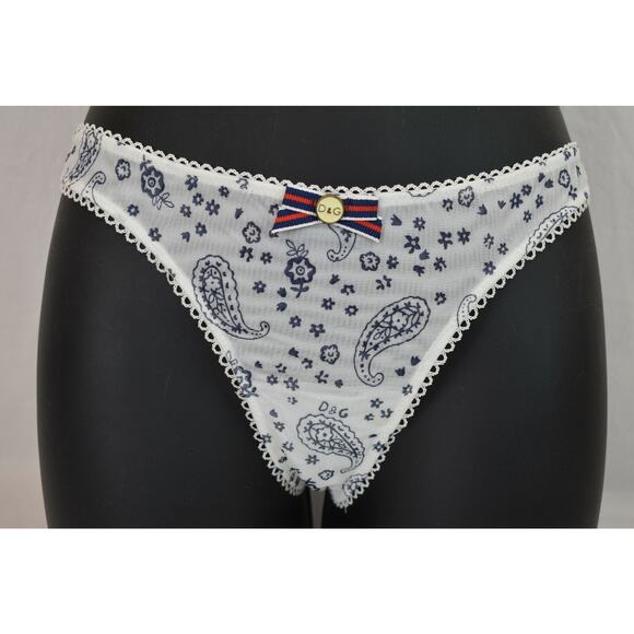 DOLCE GABBANA M51387 MULTI WHITE PAISLEY BOW LOGO THONG UNDERWEAR S - Picture 1 of 12